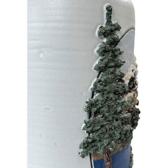 Vintage 3D Sculpture Snow and Mountain Table Lamp Rare Find 26" Tall - Picture 16 of 16